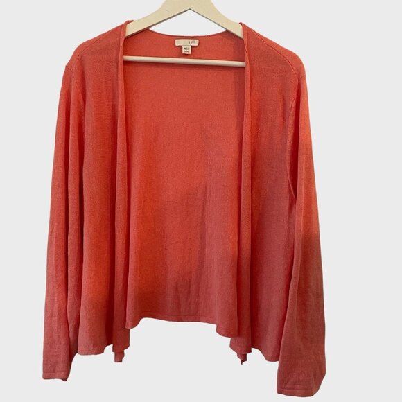 J.Jill Sweaters - J. Jill Open Cardigan Womens Large Pink Sweater Petite Career Balletcore